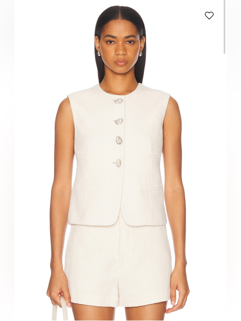 NWT A.L.C. Georgie Vest in Pearl Cream Boucle Size 0